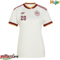 Camiseta España Pedri Gonzalez #20 Visitante Equipación para mujer Mundial 2026 manga corta